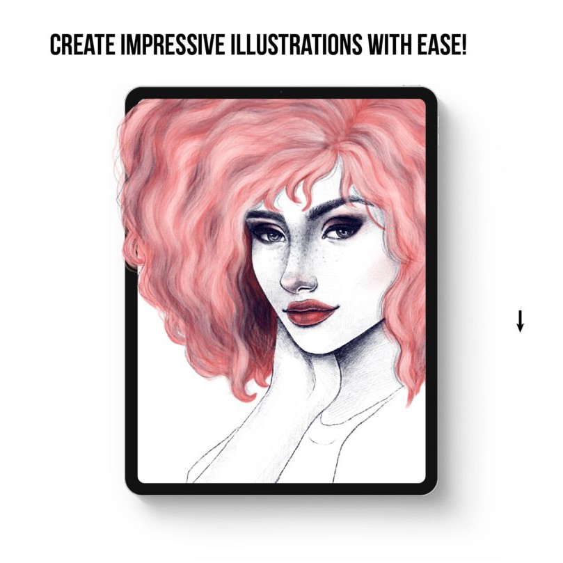 Procreate Brush -  Hair Brushes for Every Hairstyle for Procreate with eBook &amp; Practice Guide