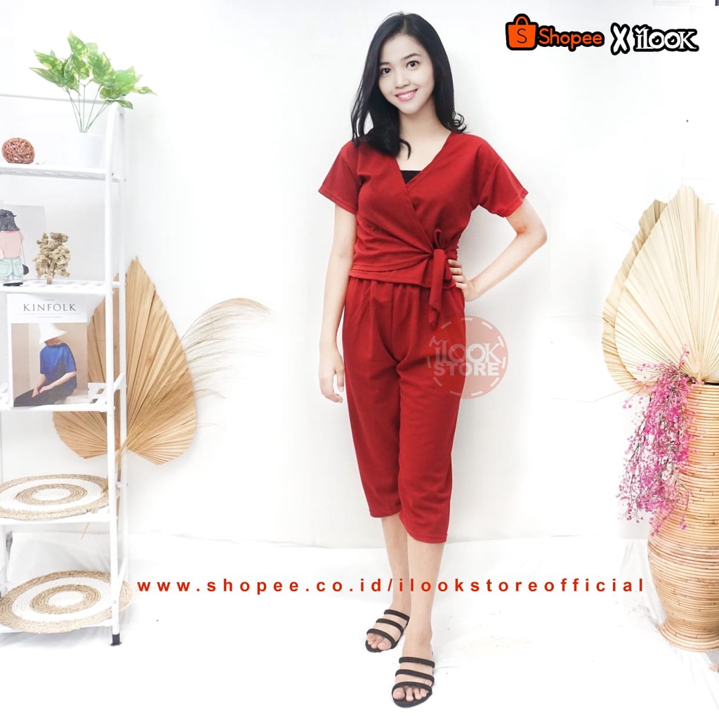 ilook | SETELAN AZKIA | SETELAN WANITA | matrerial creap dan spandex