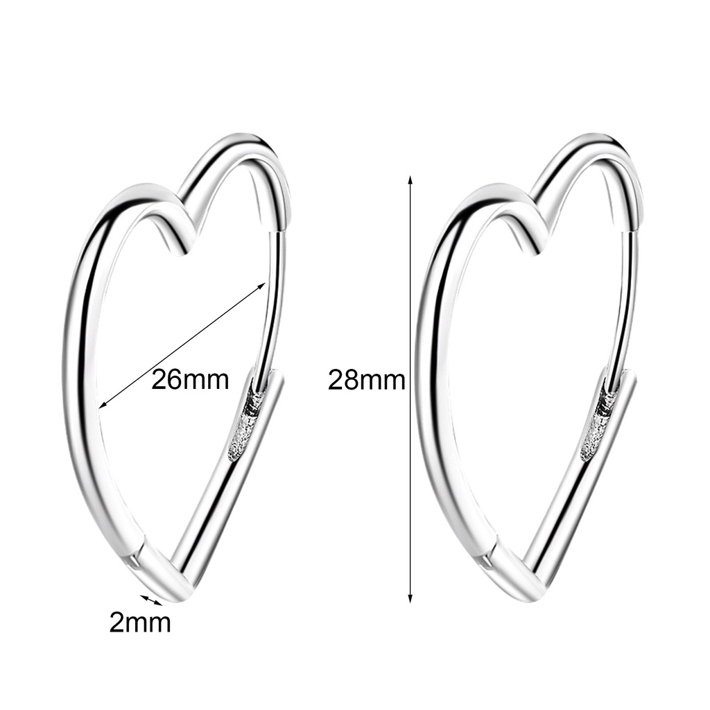 Hu Hu Hu Hu Hu Alat Bantu Pasang Kacamata♡ 1 Pasang Anting Hoop Bentuk Hati Bahan Tembaga Untuk Hadiah Ulang Tahun