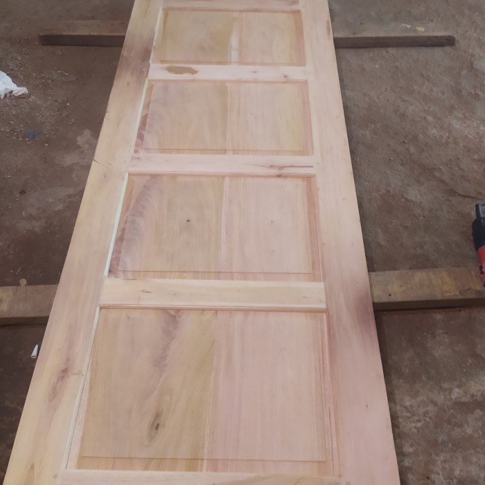 daun pintu minimalis, bahan kayu mahoni