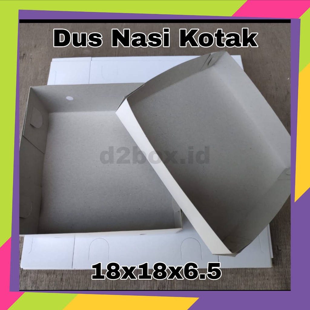 Box Nasi Kotak uk. 18 x 18 x 6.5 Cm