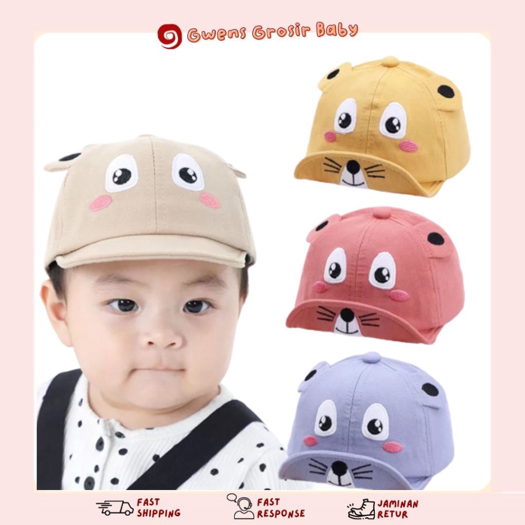 Jual Topi Anak Bayi Balita Karakter Lucu Gambar Motif Tikus Mouse Topi ...