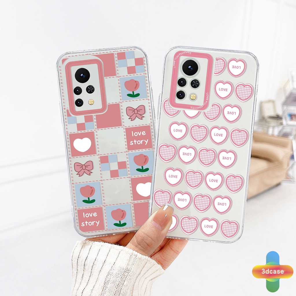 Casing Soft TPU Case Infinix Hot 10s NFC 10 10t 10 11 Play 10i 9 Pro 10 Lite 11 Plus Hot 9 Play 11 11S NFC Infinix Smart 6 5 4 4C 5 Pro Tencno Spark 5 PRO A15 A16 A9 A5 A7 A5S Y12 Y20 Y15S Y21S A12 Pink Love Heart Transparent Case