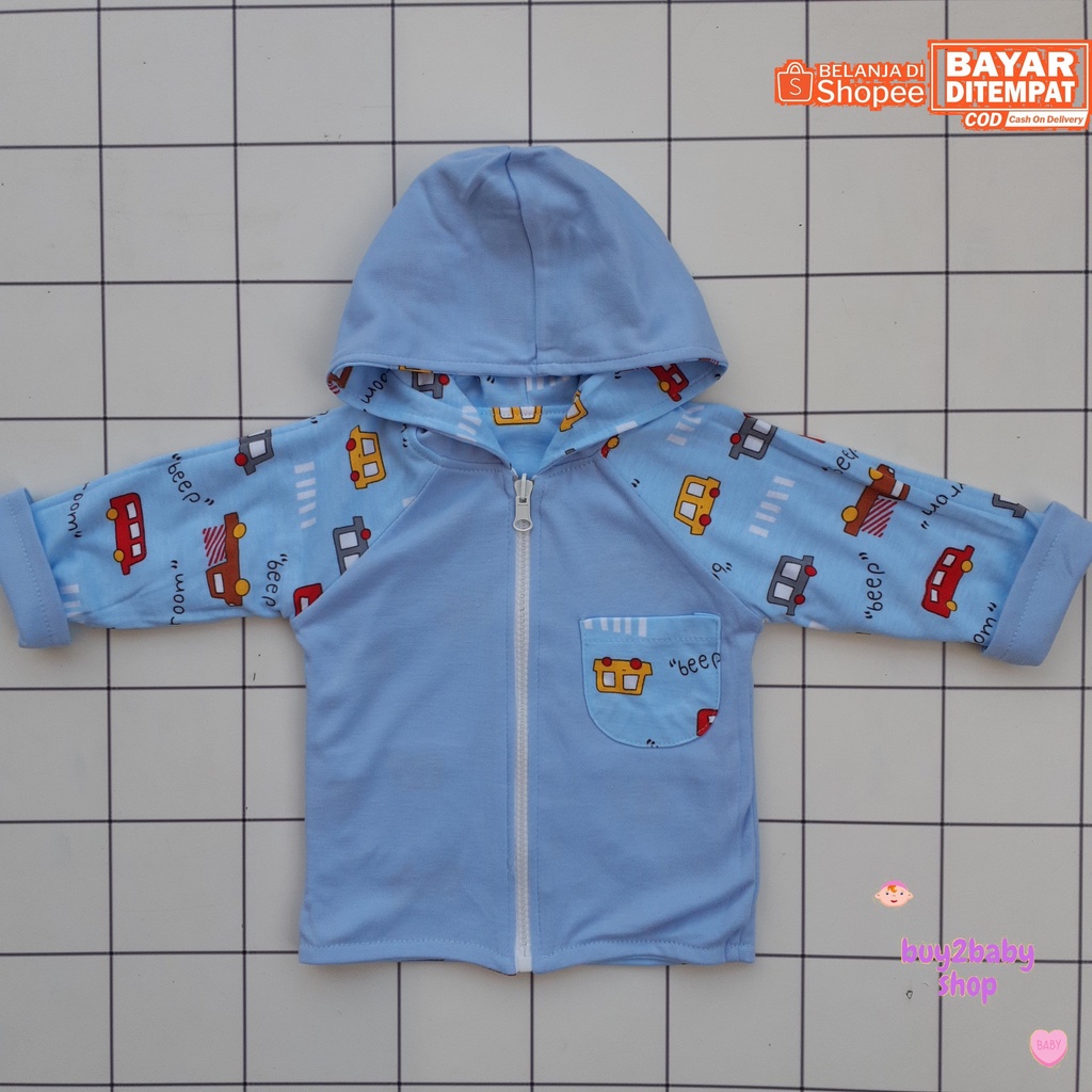 Jaket bayi hoodie model bolak-balik double fleece Baby Lucky 6-24 Bulan 1 PCS