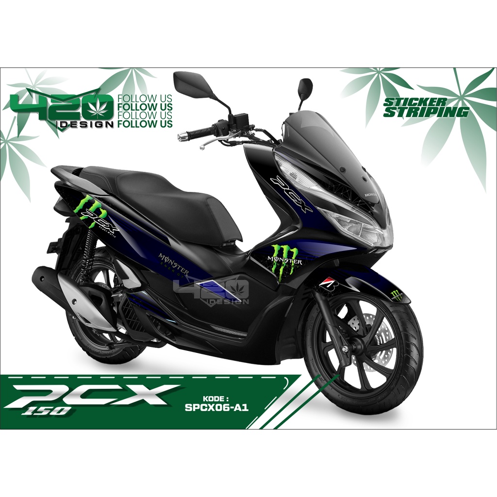 Sticker Motif Semi Full PCX 150 Motif Simple / Custom Sticker Body Motor