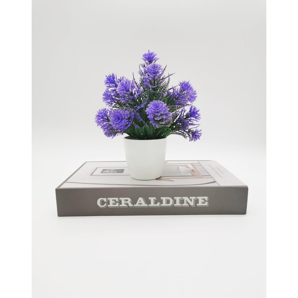 BOS982 Bunga Plastik / Pajangan Bunga Artifisial-Ungu