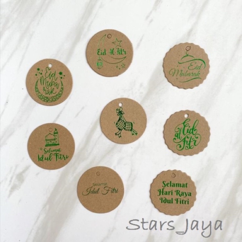 

Hang Tag / Tag Gantungan Idul Fitri Bulat , Hiasan Hampers Lebaran