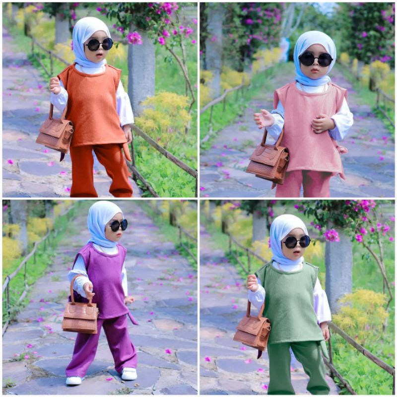 Baju anak perempuan 3in1 0 3 tahun bahan jatuh adem elastis