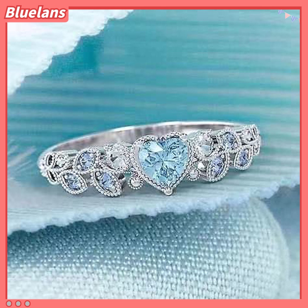 Cincin Bentuk Daun Aksen Berlian Imitasi Untuk Wanita