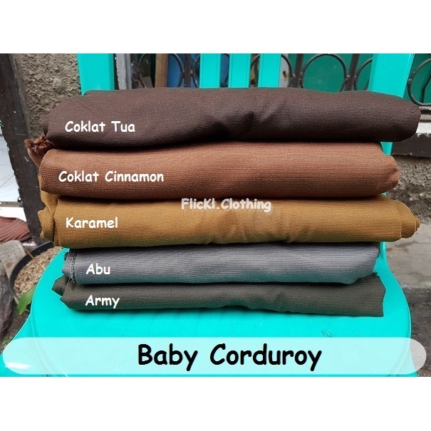 Bahan Kain Baby Corduroy Katun Corduroy 6oz Tipis Kemeja Atasan Gamis Terusan Muslim Harga 0.5Meter 50Centimeter