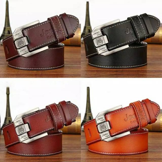 Ikat Pinggang Pria Kulit Asli JEEP Original Gesper Import(U9S0) Ikat Pinggang Pria Kulit Asli Garut 