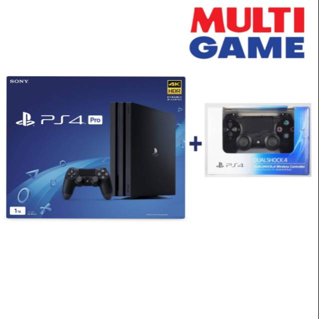 PS4 PRO 1TB (CUH-7106B) Jet Black (Asia Version) + Extra New DS4 Jet Black