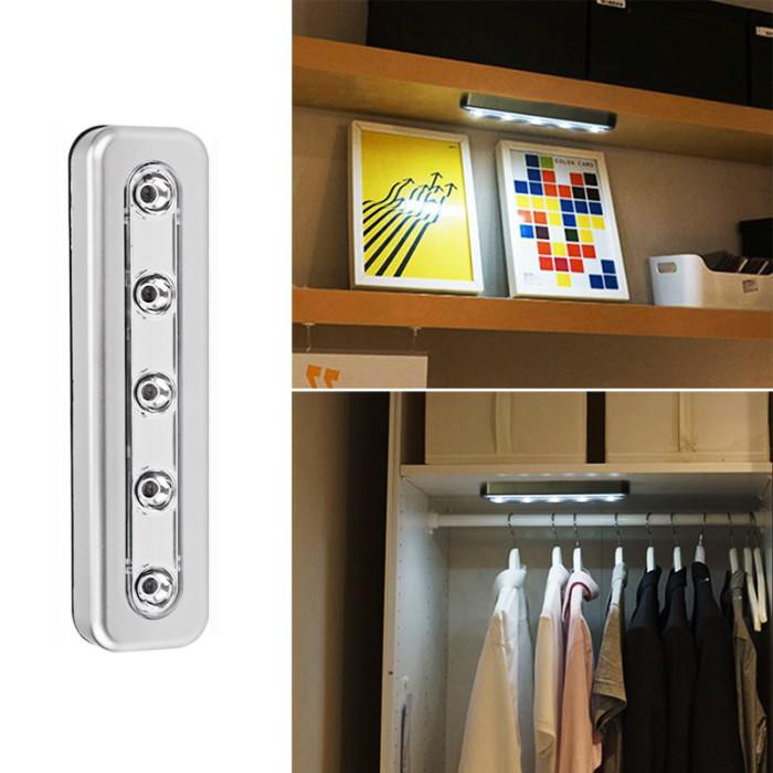 

PROMO - Push Touch Wall Light LED Lamp 5 LED - Silver