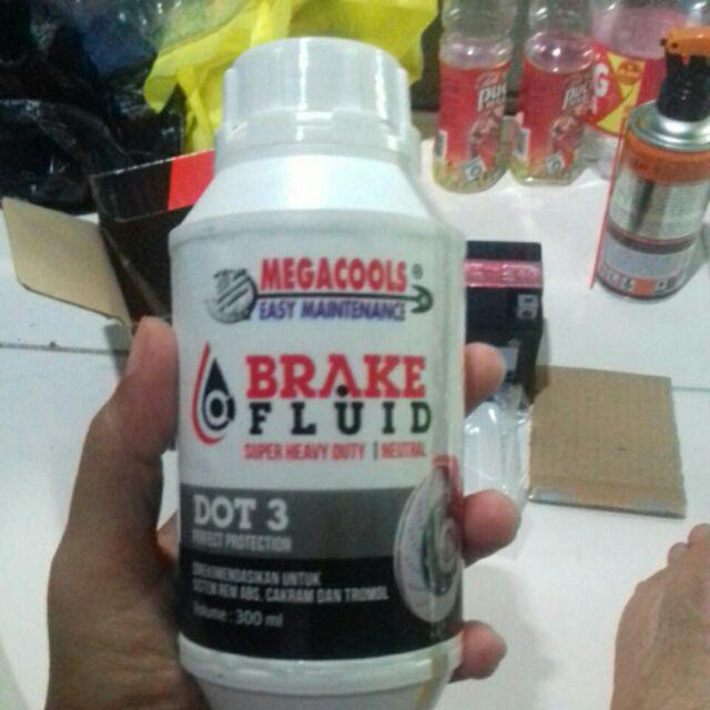 Megacools brake fluid 300ml Clear MEGACOOLS Minyak rem bening DOT 3 Oli Rem ABS Cakram