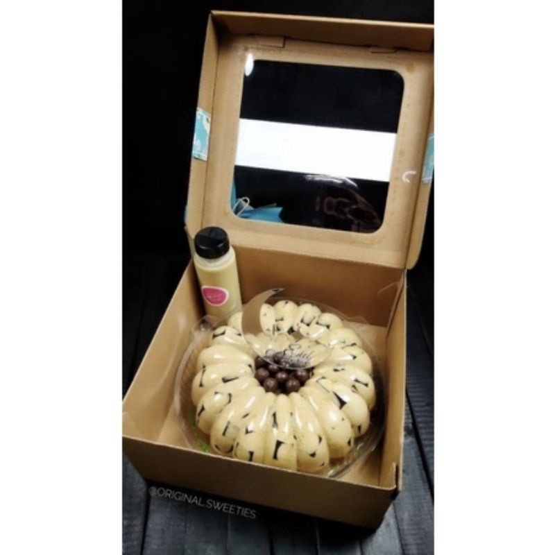 Dus Kraft Jendela Mika isi 5pcs / Box Kue Cake Puding / Dus Kemasan Kue