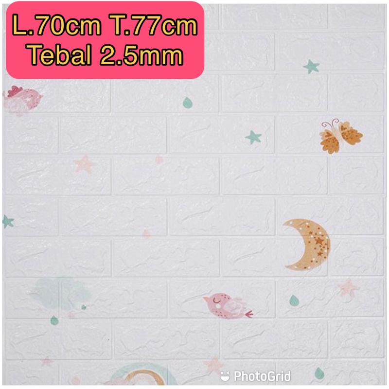 COD FOAM WALLPAPER DINDING 3D / WALL FOAM / BRICK FOAM BATU BATA MURAH-Moon bird (2.5mm)
