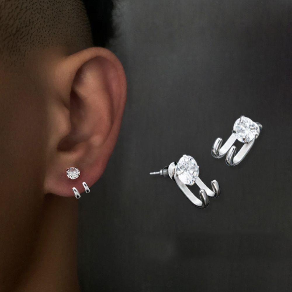 Mxbeauty Hook Paw Anting Kepribadian Kreatif Pesta Punk Street Wear Perak Plat Pria Aksesoris