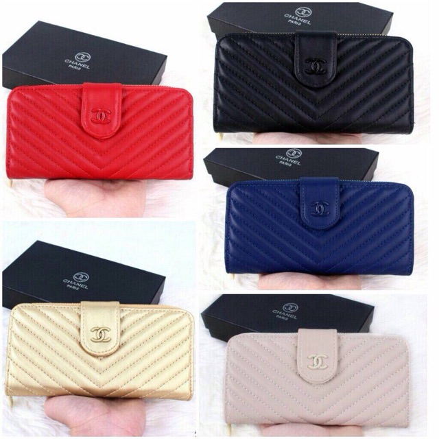 Chanel chevron sunday wallet