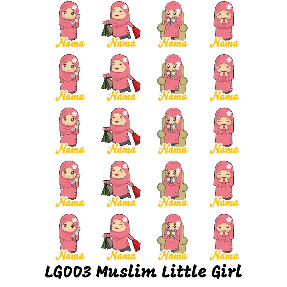

Sticker Nama Cutting Label Waterproof Tahan Air Little Girl 03 (LG003)