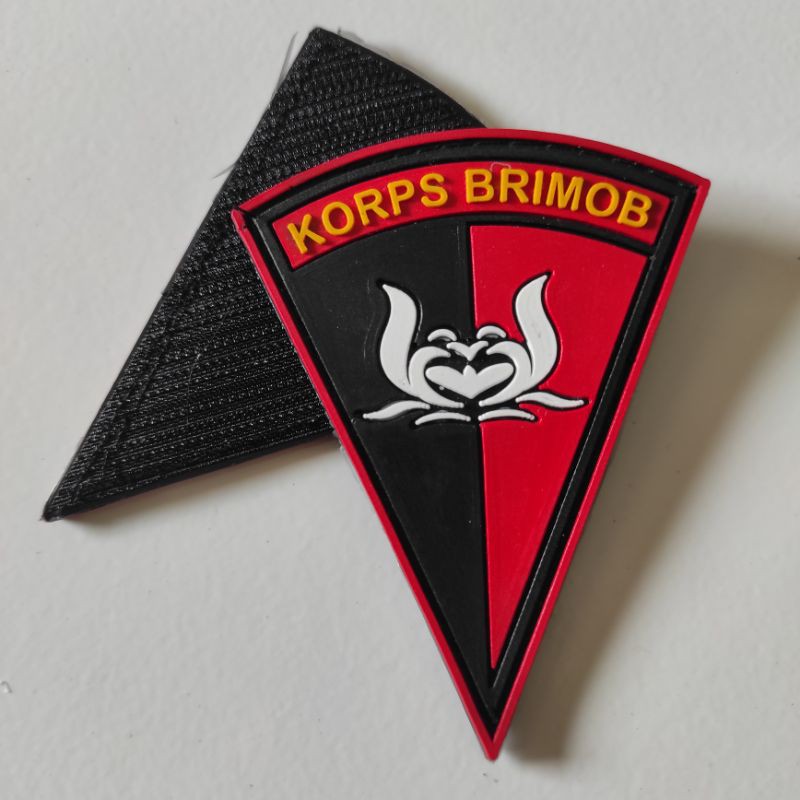 PATCH RUBBER LOGO KORPS BRIMOB/TEMPELAN EMBLEM KARET VELCRO