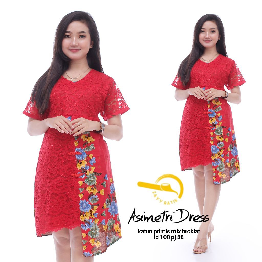 DRESS BATIK BRUKAT DRESS BROKAT DRESS BATIK PENDEK DRESS BATIK BROKAT PENDEK