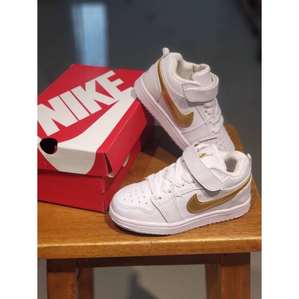 SEPATU JORDAN LOW ANAK PUTIH GOLD PREMIUM HIGH QUALITY SEPATU ANAK NIKE