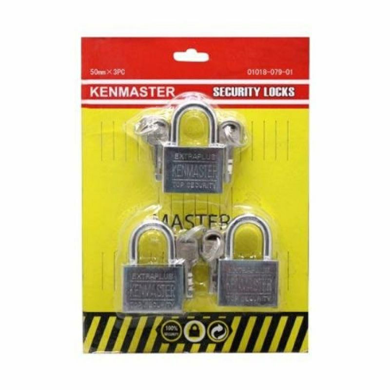 Kenmaster , UK.50 mm Set 3 . Gembok , Kunci Gembok , Master key