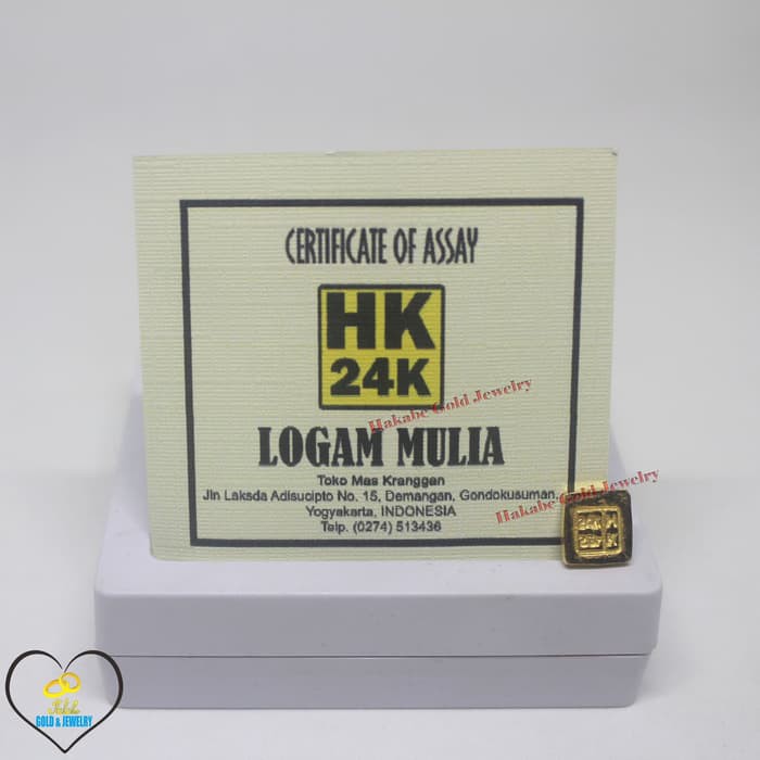 Emas Batangan HK 2 Gram Logam Mulia 24K Gold Bar Fine Gold 9999