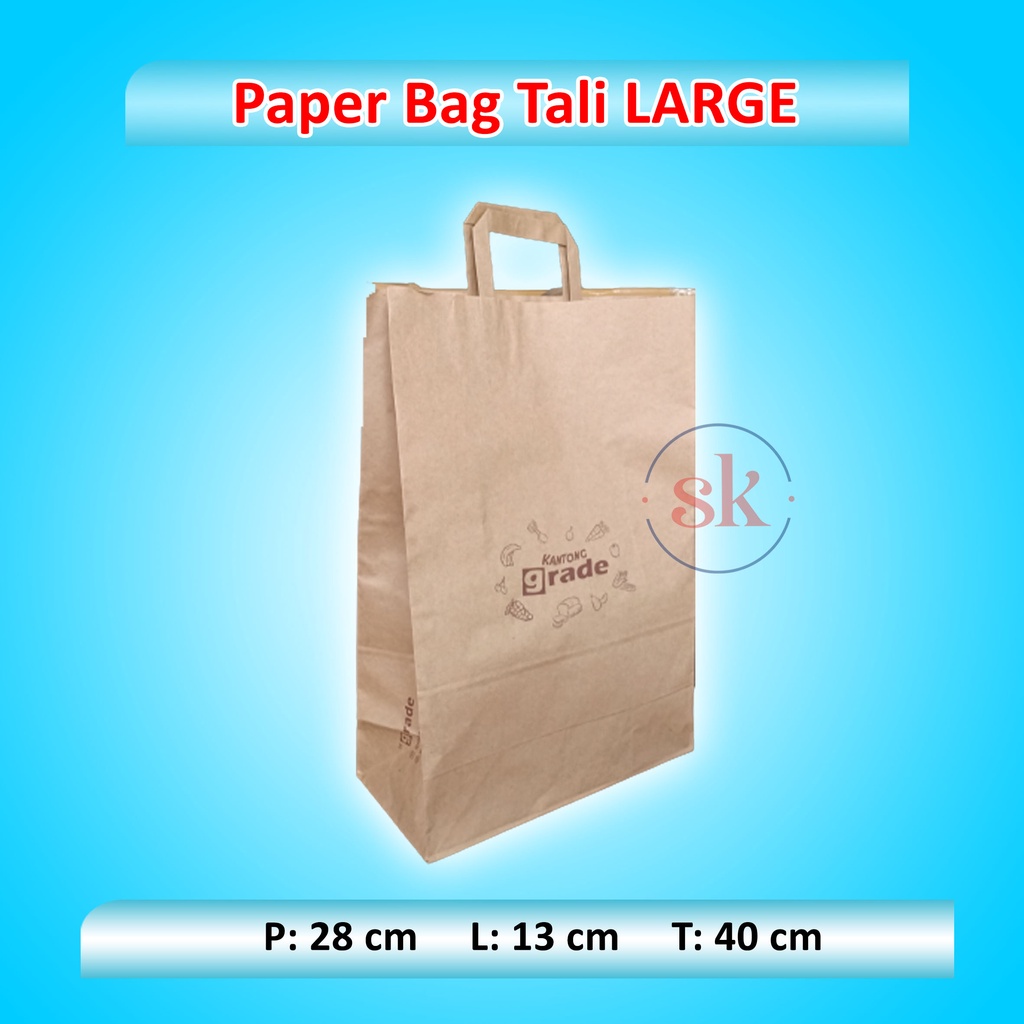 

Paper Bag Tali Polos Coklat Tas Kertas Souvenir Kado Makanan Kue LARGE
