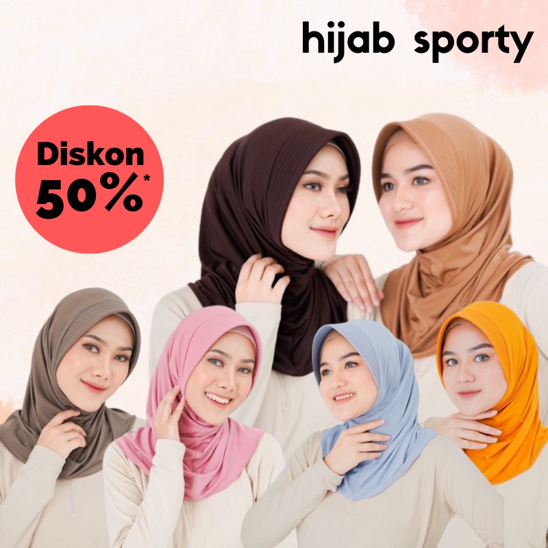 (ORI) BERGO HAMIDAH SIZE S./HIJAB SPORTY/bergo intant/kerudung olah raga/bergo terlaris.