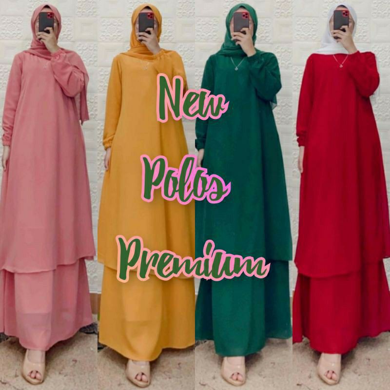 DRESS  MALAYSIA / GAMIS MELAYU POLOS CERUTY PREMIUM