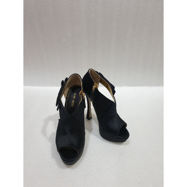 Heels wanita original 12cm Nine West hitam second