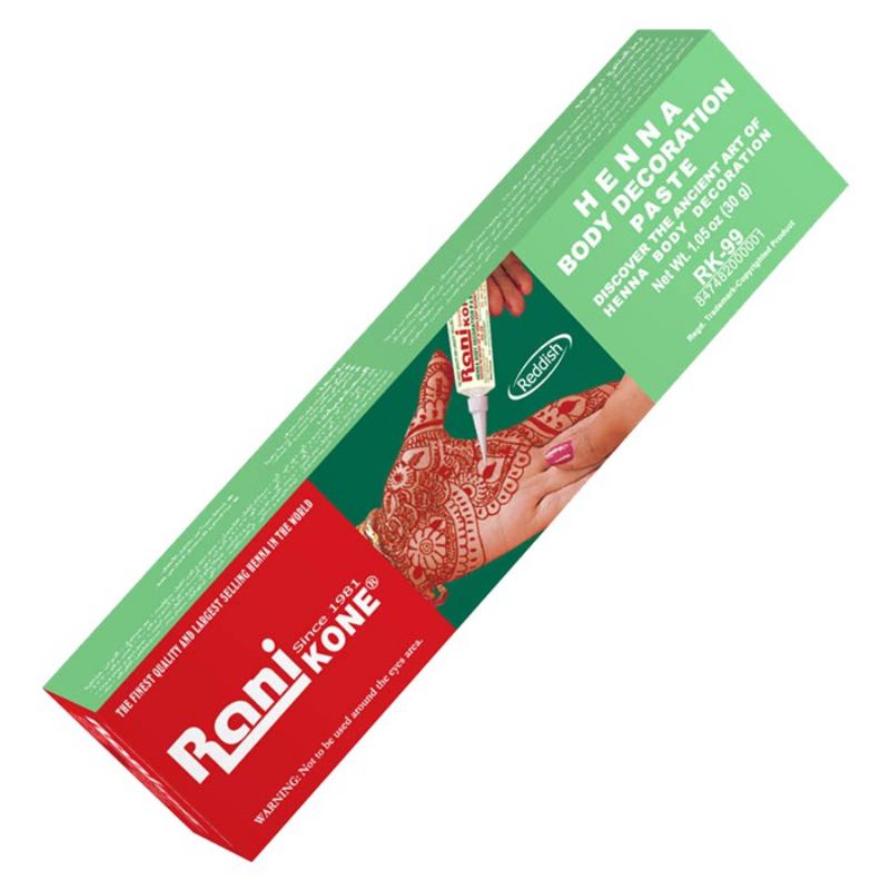 (30gr) HENNA KUKU HALAL HENNA KUKU RANI Henna Rani Kone 82 Nail Decoration Paste Reddish (Green Pack)