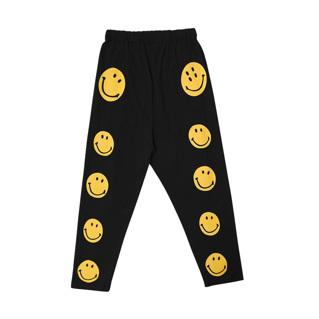 Kapital Cracked Smiley Face Pants Black