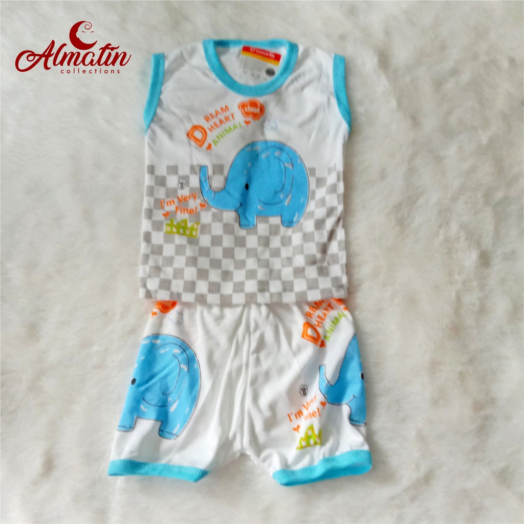 SET 3 Pcs Baju Bayi Kutung/Set Baju Bayi Newborn Lengan Kutung