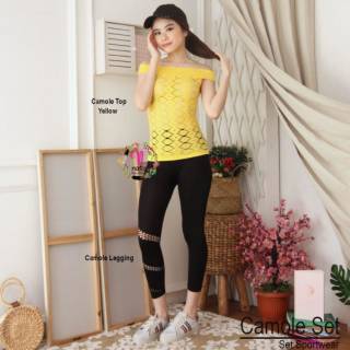 Setelan senam CAMOLE set sport  baju  olahraga wanita murah 