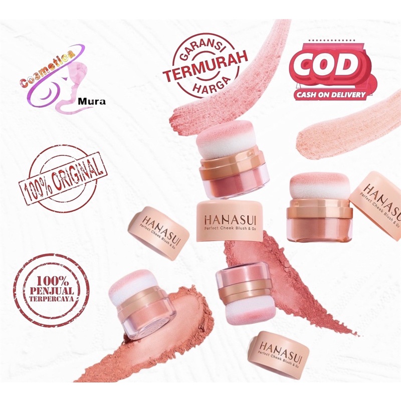 new !!! hanasui perfect blush and go blush on tabur || blush on hanasui perfect cheek ( tabur )