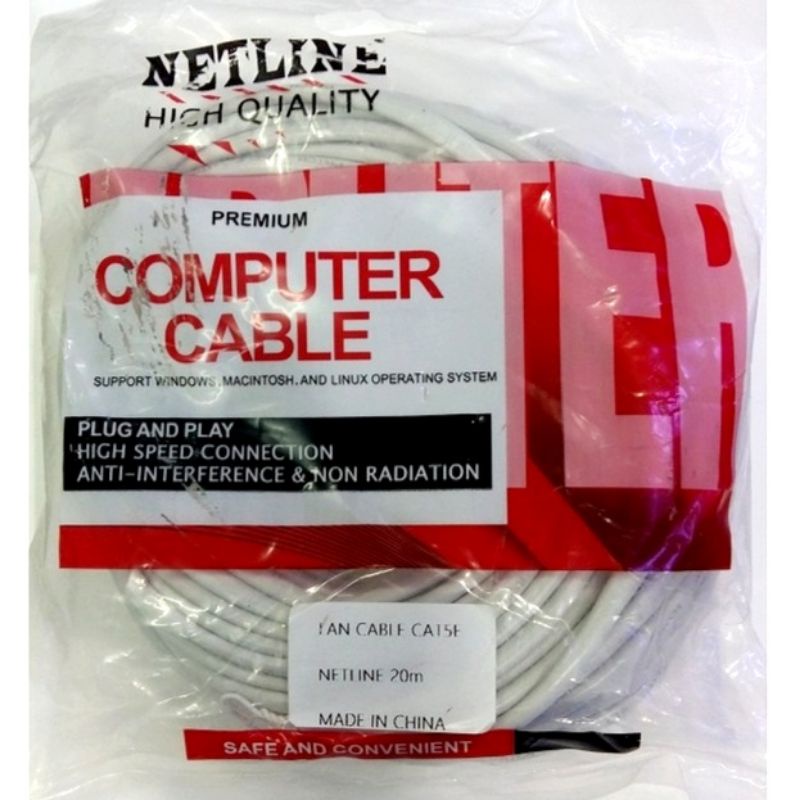 KABEL LAN CAT 5 / 5e 10M / 15M / 20M RJ45 UTP ( PRODUK SIAP PAKAI 10 meter / 15 meter / 20 meter )