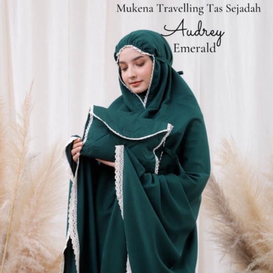 Mukena Dewasa Travelling Cantik Bahan Mukena Katun Mikro Adem Motif Audrey Mukena Polos Renda Elegan