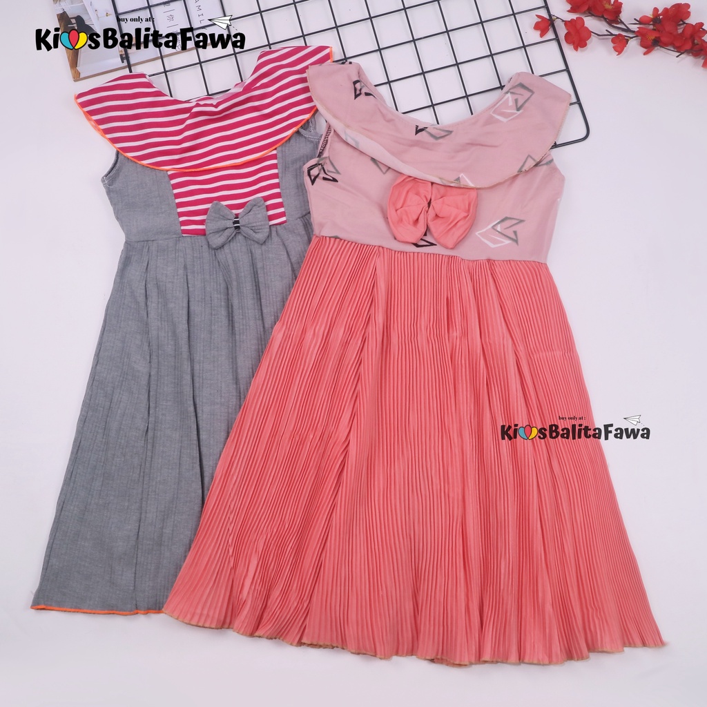 Dress Najwa uk 6-7 Tahun / Dres Cantika Yukensi Baju Anak Perempuan Gaun Pesta Import Balita Cewek