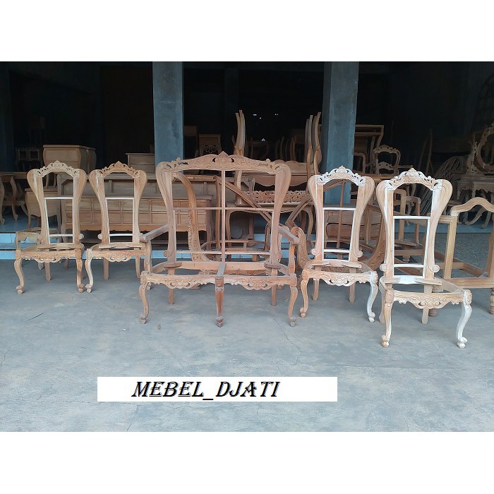 set kursi pelaminan manten mentahan kayu jati