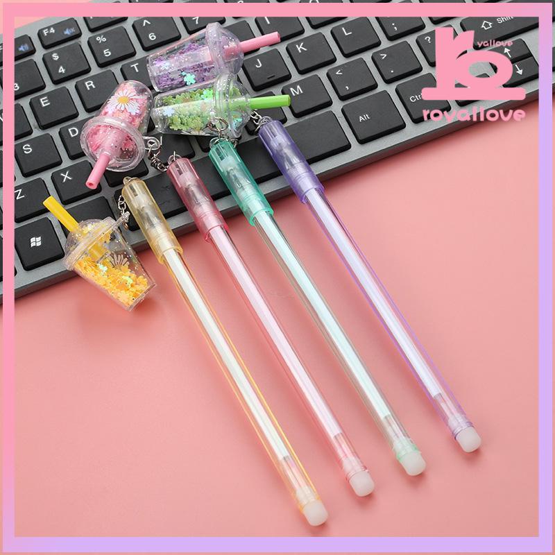 

COD✨0.5mm Kreatif Susu Cangkir Teh Liontin Gel Pena Lucu Payet Mahasiswa Tanda Tangan Pena-love