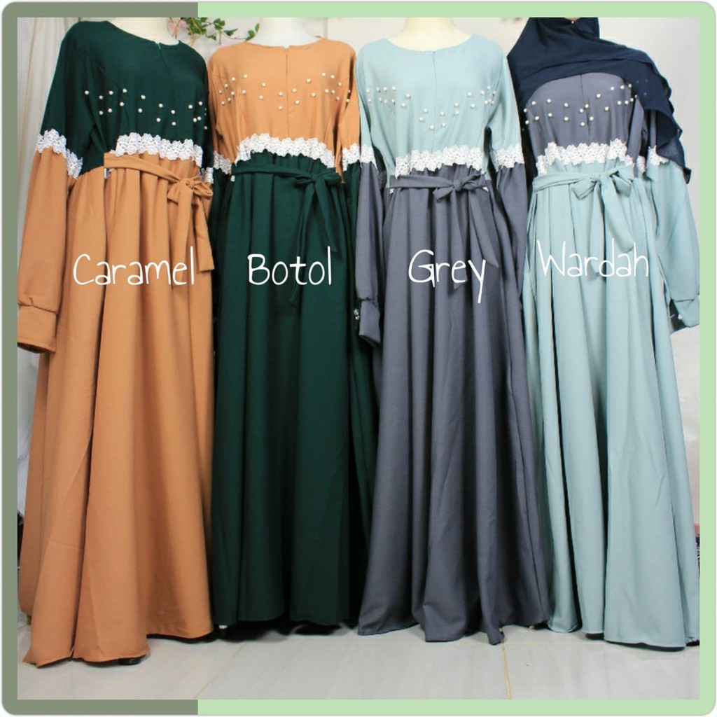 GAMIS itycrepe mutiara CLARISSA ORIGINAL VIOLA DAN CLA MAXY DRESS