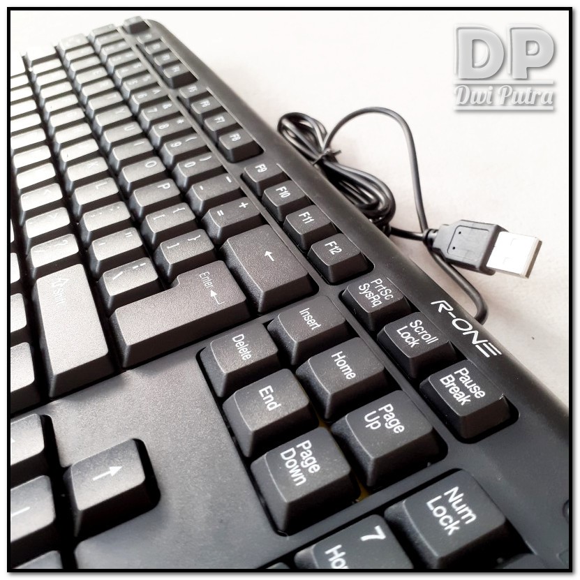 KEYBOARD R-ONE R1601 OFFICE // USB US LAYOUT KEYBORD KANTOR KANTORAN // R-1601 WATER SPILL HOLE