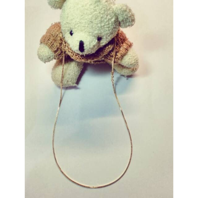 Kalung Italy polos emas imitasi panjang 45cm. Tanpa box