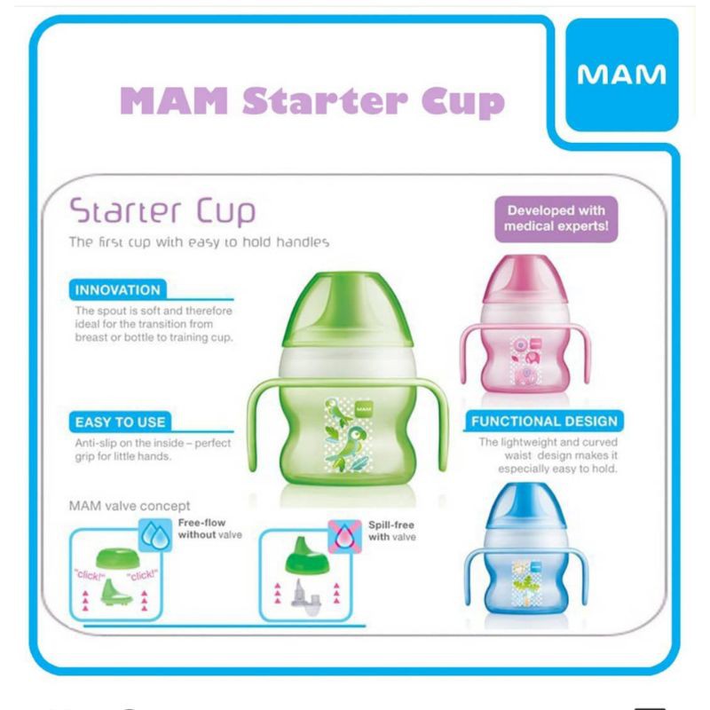 MAM Starter Cup Bottle 150ml / Sippy Cup Baby / Training Botol Minum Bayi