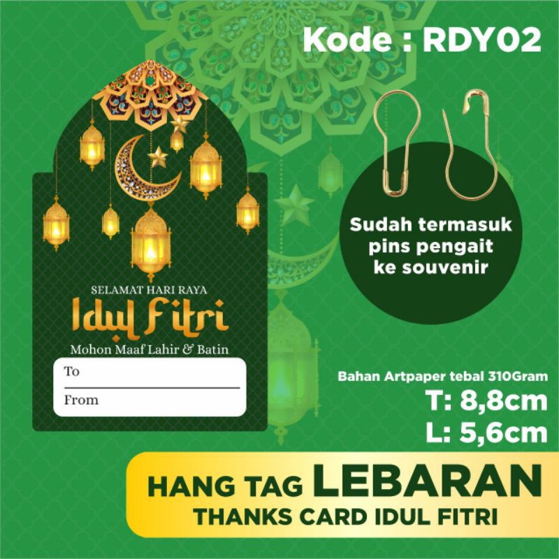 

Thanks card Lebaran/Hang tag Lebaran/ kartu / kartu hampers Lebaran