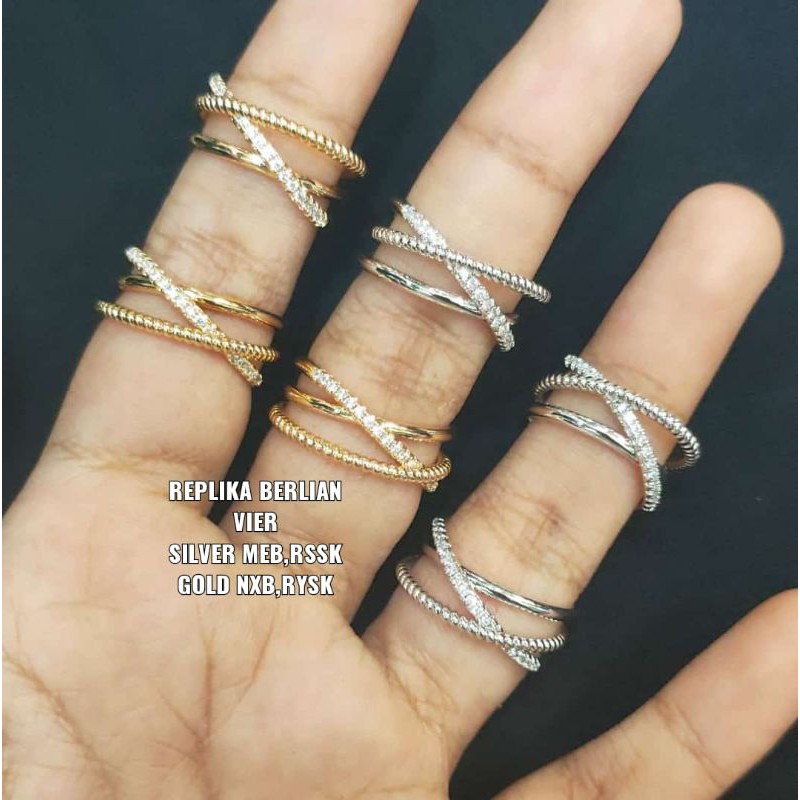 cincin replika berlian (vier /setara dengan titanium) cantik awet tahan lama