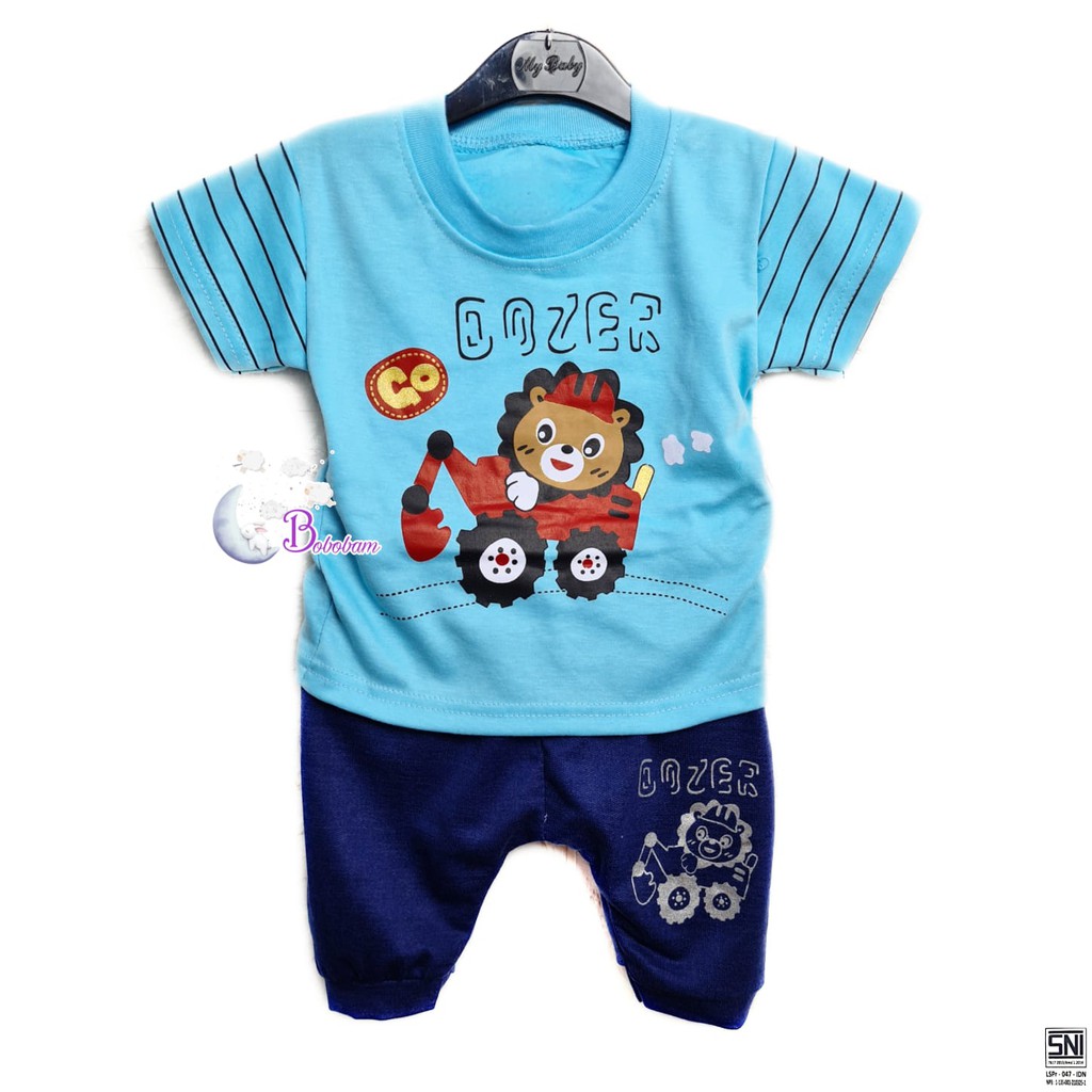 BOBOBAM BAJU BAYI ECER CASUAL KASUAL SETELAN ANAK HEWAN SINGA HARGA GROSIR