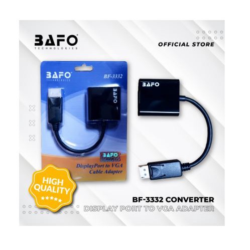 Display port to vga converter cable adapter bafo 1200p 60hz Full HD bf-3332 - konverter displayport dp to d-sub 15 pin bf3332